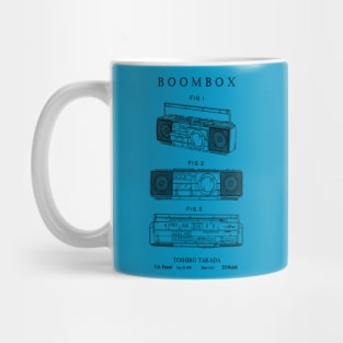 Boombox Portable Music Player Hip Hop Patent Print Mug